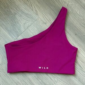 WILO Women's One-Shoulder Sports Bra - Pink